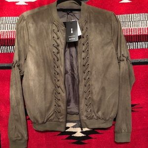 Suede detailed jacket
